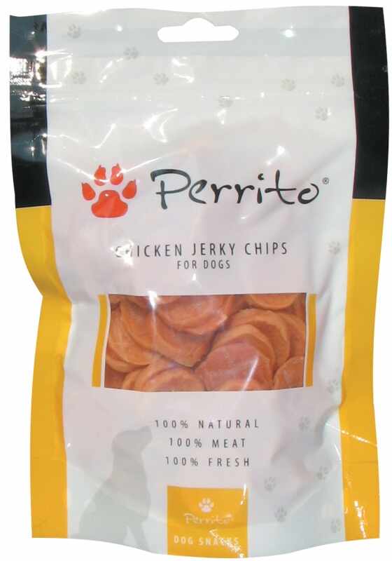 Recompense pentru caini Perrito Dog Chicken Jerky Chips 100 gr