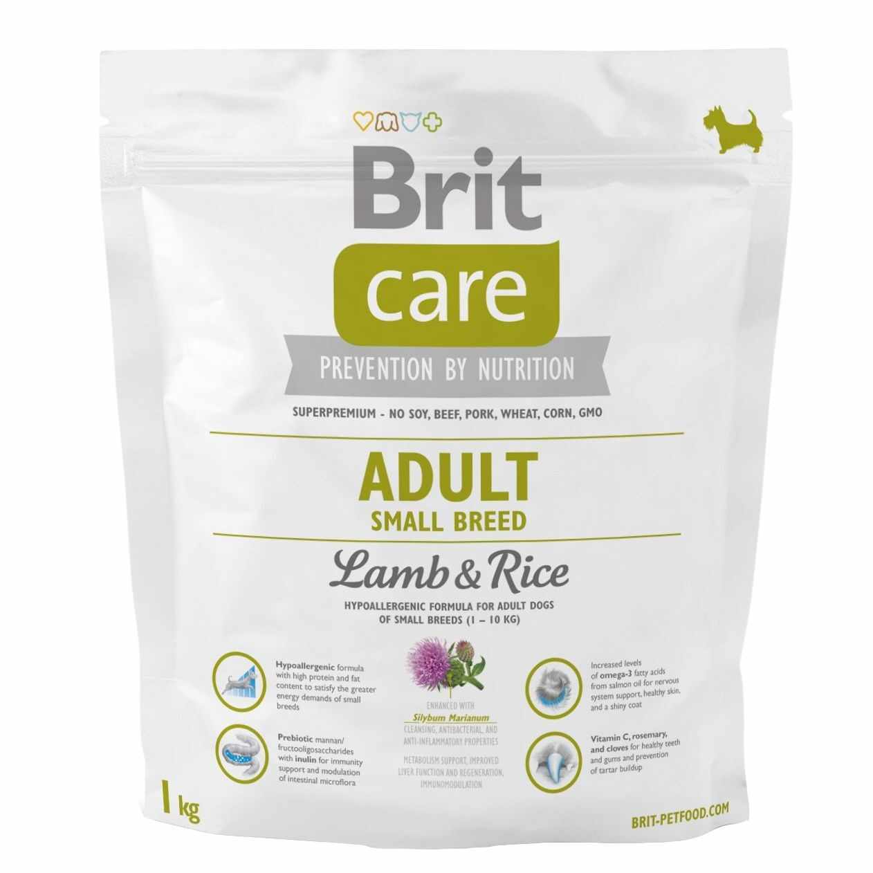 Hrana uscata pentru caini Brit Care Adult Small Breed cu miel si orez 1 kg