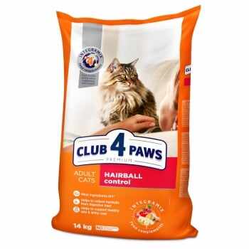 CLUB 4 PAWS Premium Hairball, Pui, hrană uscată pisici, limitarea ghemurilor de blană, 14kg