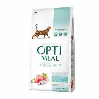 OPTIMEAL Sterilised, Curcan cu Ovăz, hrană uscată pisici sterilizate, 10kg