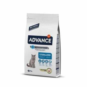 ADVANCE Sterilized Adult, Curcan, hrană uscată pisici sterilizate, 3kg
