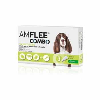 AMFLEE Combo Dog, spot-on, soluție antiparazitară, câini 10-20 kg, 3 pipete