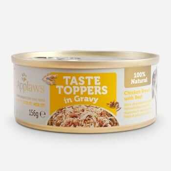 APPLAWS Taste Toppers, XS-XL, Pui și Vită, conservă hrană umedă fără cereale câini, (în sos), 156g