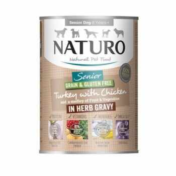 NATURO Grain Free, XS-L, Curcan și Pui, conservă hrană umedă fără cereale câini, (în sos), 390g