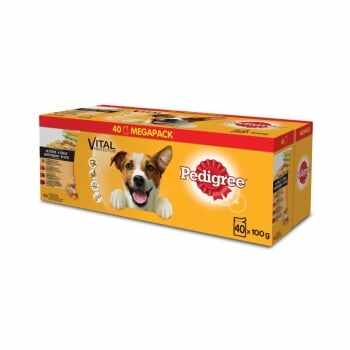 PEDIGREE Vital Protection Adult Megapack, 4 arome, pachet mixt, plic hrană umedă câini, (în aspic), 100g x 40