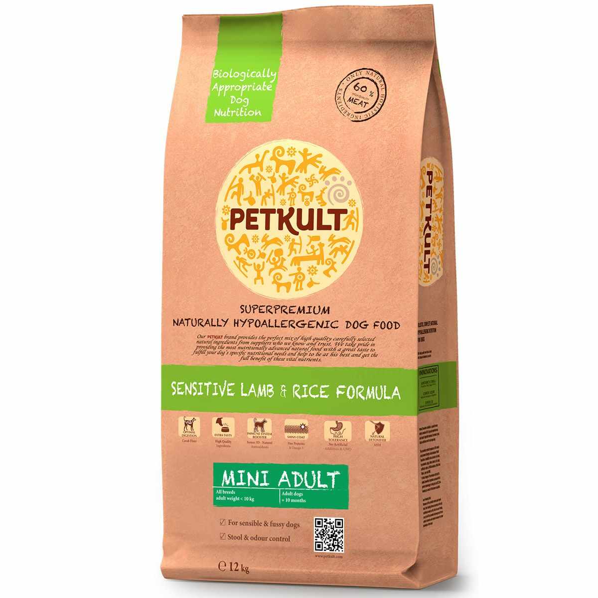 Petkult Dog Mini Adult Sensitive Miel & Orez, 12 kg