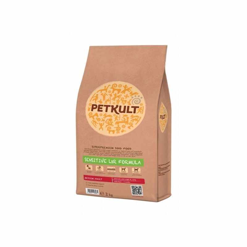 Petkult Dog Sensitive Medium Adult Lamb & Rice, 2 kg