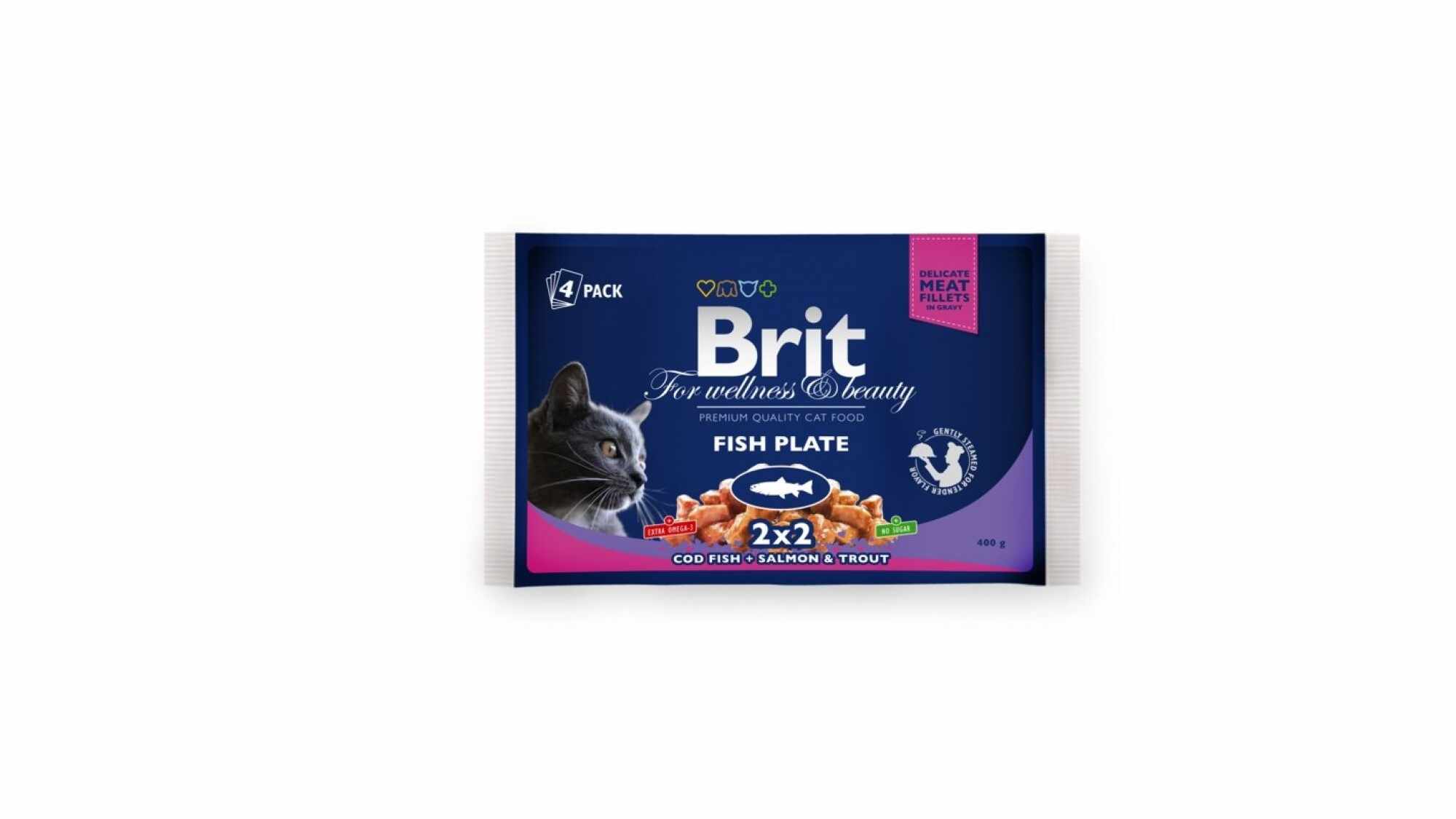 Brit Premium Cat Multipack Felii de Peste 4 Plicuri x 100 Gr