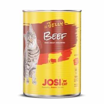 JOSICAT, Vită, bax conservă hrană umedă pisici, (în aspic), 400g x 12