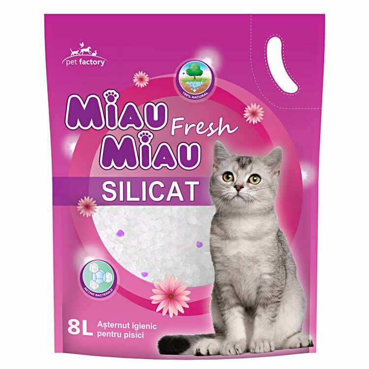 Nisip Silicat Pentru Pisici Miau Miau Fresh 8 L