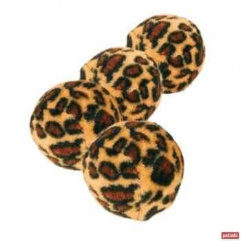 Trixie, jucărie minge leopard, pisici, cu clopoțel, plastic, multicolor, 3.5cm, 4 buc