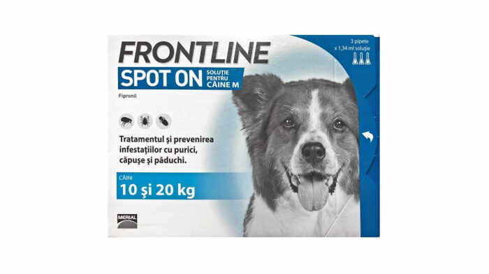Frontline Spot On Caine M (10-20 kg) - 3 Pipete Antiparazitare (Fipronil)