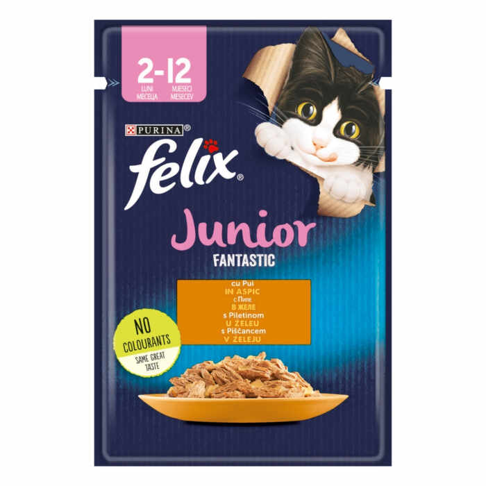 Junior Felix Fantastic Pui in Aspic hrana umeda - 85 g