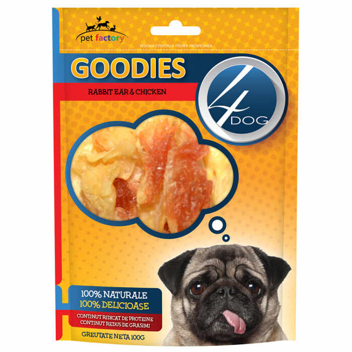 Recompense 4DOG Goodies Rabbit Ear with Chicken 100g