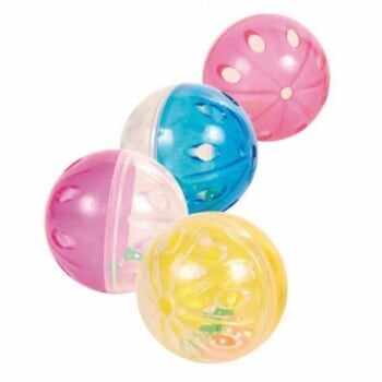 Trixie, minge cu clopoțel, jucărie, pisici, plastic, multicolor, 4.5cm, 4 buc