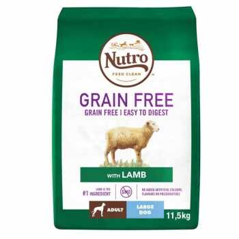 Nutro Grain Free Adult Talie Mare cu Miel, 11.5 Kg