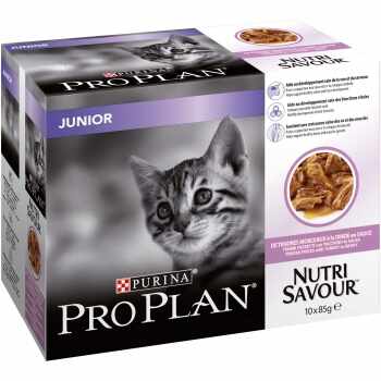 Pro Plan Junior Nutrisavour, Sos cu Curcan, 10x85 g
