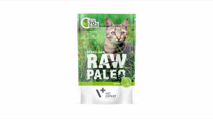 Hrana umeda pentru pisici sterilizate, RAW PALEO CAT, carne de vanat, 100 g