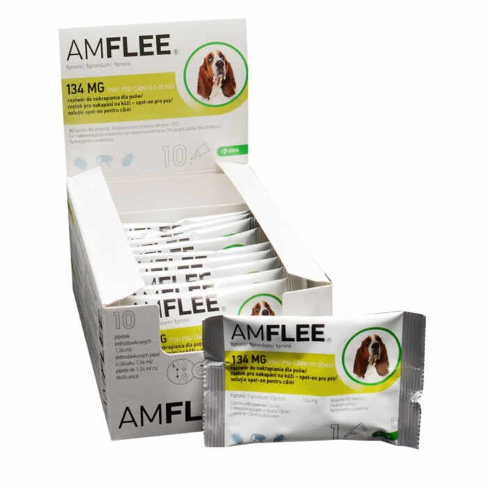 AMFLEE 134 mg solutie spot-on pentru caini 10-20 kg - 1 pipeta