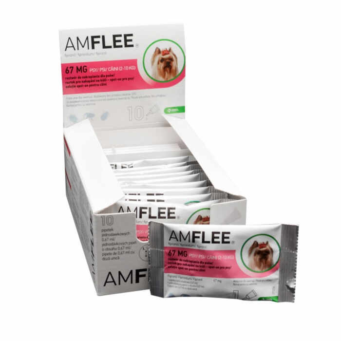 AMFLEE 67 mg solutie spot-on pentru caini 2-10 kg - 1 pipeta