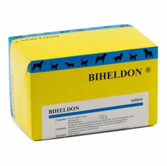 Biheldon Antiparazitar Intern pentru caini si pisici - 10 comprimate