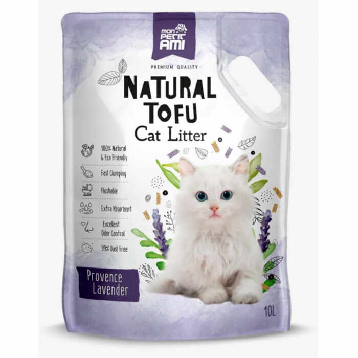 Asternut igienic pentru pisici Tofu Lavanda, Mon Petit 10 l