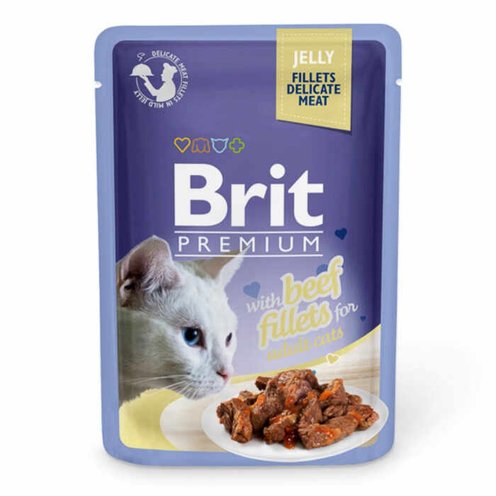 Brit Cat Delicate cu vita in Jelly 85 g