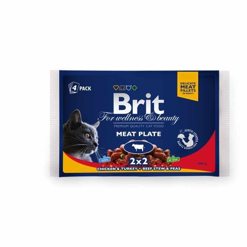 Brit Premium Cat multipack felii de carne 4 x 100 g