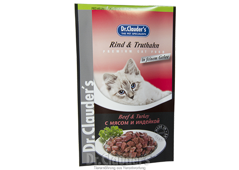 Hrana umeda pisica cu vita si curcan Dr Clauder, 100 g