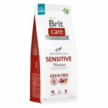 BRIT Care Sensitive, XS-XL, Vânat, hrană uscată fără cereale câini, sistem digestiv, 12kg