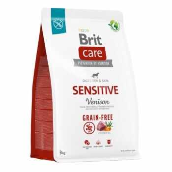 BRIT Care Sensitive, XS-XL, Vânat, hrană uscată fără cereale câini, sistem digestiv, 3kg