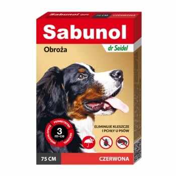 SABUNOL GPI, deparazitare externă câini, zgardă, L-XL(25 - 50kg), 75 cm, roșu, 1buc