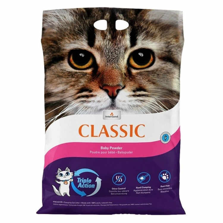 Asternut Igienic pentru Pisici INTERSAND Classic Baby Powder 7kg