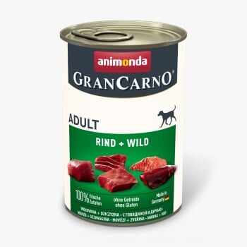GRANCARNO, XS-M, Vită și Vânat, conservă hrană umedă fără cereale câini, (în aspic), 400g