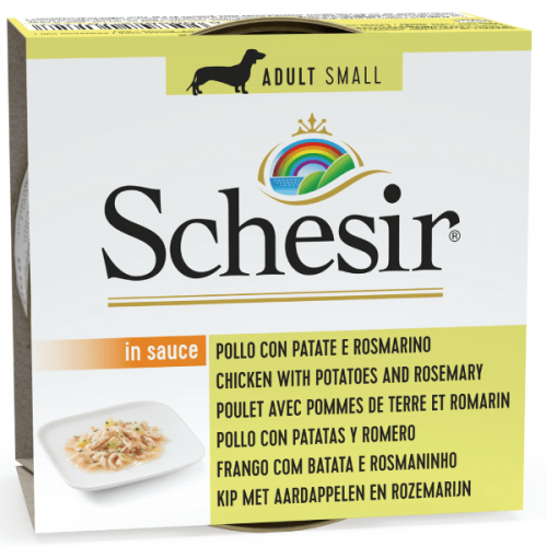 Schesir Dog Adult Small Chicken with Potatoes in Sauce, conserva, 85 g