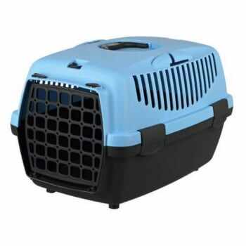 TRIXIE Capri 1, cușcă transport câini și pisici, XS-S(max. 6kg), plastic, deschidere frontală, albastru și negru, 32 x 31 x 48 cm