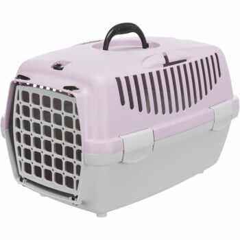 TRIXIE Capri 1, cușcă transport câini și pisici, XS(max. 2.5kg), plastic, deschidere frontală, gri și mov, 32 x 31 x 48 cm