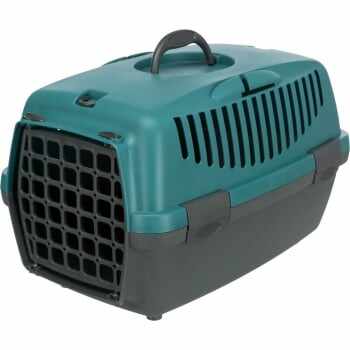 TRIXIE Capri 1, cușcă transport câini și pisici, XS(max. 3kg), plastic, deschidere frontală, turcoaz și gri, 32 x 31 x 48 cm