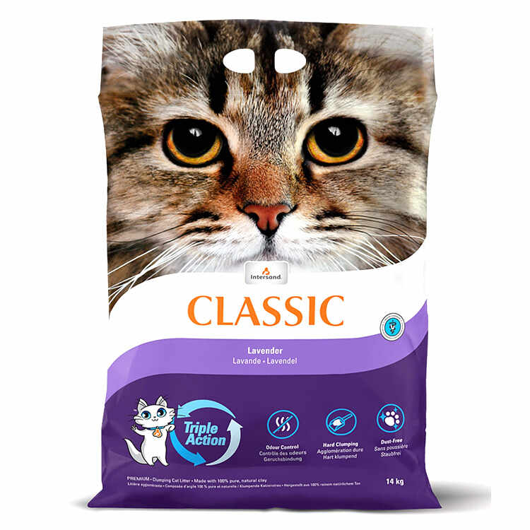 Asternut Igienic pentru Pisici INTERSAND Classic Lavanda 14kg