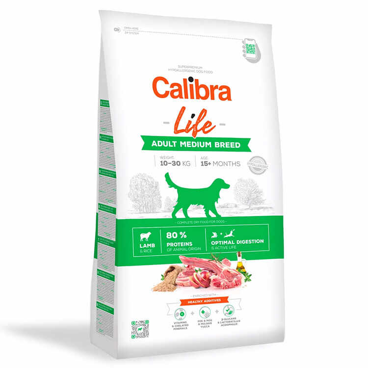 Hrana Uscata Caini CALIBRA Life Adult Medium Breed Lamb 12kg