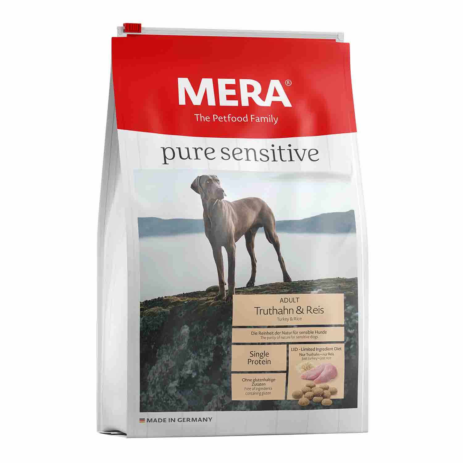 Hrana uscata MERA Pure sensitive Adult Curcan si Orez 4kg