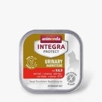 INTEGRA PROTECT Urinary Struvite, Vițel, dietă veterinară, tăviță hrană umedă fără cereale pisici, sistem urinar, (în aspic), 100g