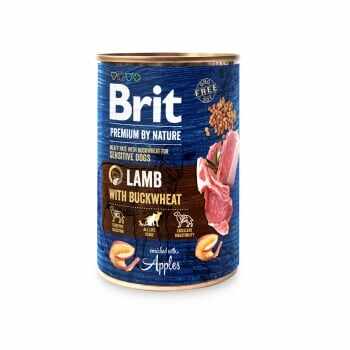 BRIT Premium By Nature, Miel cu Hrişcă, conservă hrană umedă fără cereale câini, (pate), bax, 400g x 6buc