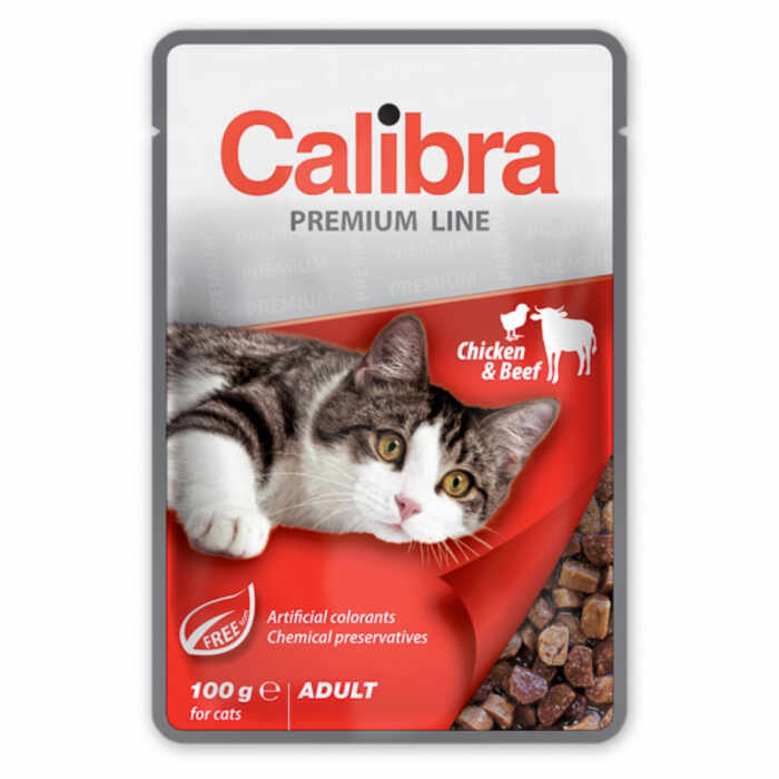 Calibra Cat Pouch Premium Chicken and Beef 100 g
