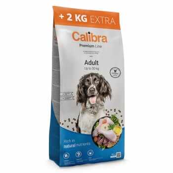 CALIBRA Premium Line Adult, XS-M, Pui, hrană uscată câini, pachet economic, 14kg