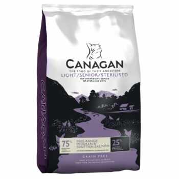 CANAGAN Light Senior & Sterilised, Pui, hrană uscată fără cereale pisici sterilizate senior, obezitate, 375g