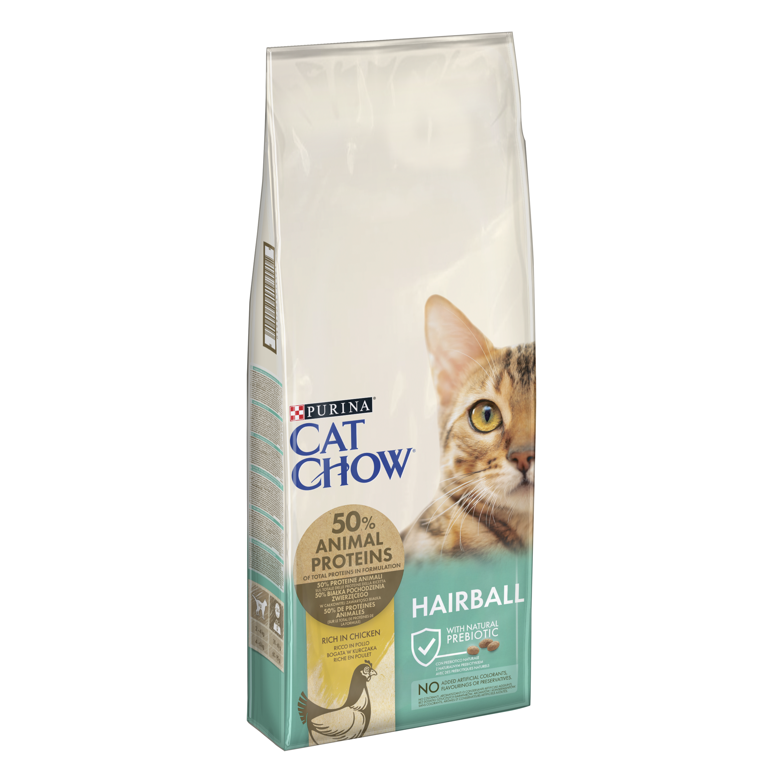 PURINA CAT CHOW Hairball Control, Pui, 15 kg