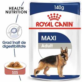 Royal Canin Maxi Adult, bax hrană umedă câini, (în sos), 140g x 20
