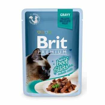BRIT Premium, File Vită, plic hrană umedă pisici, (în sos), 85g, Pachet 48 bucati