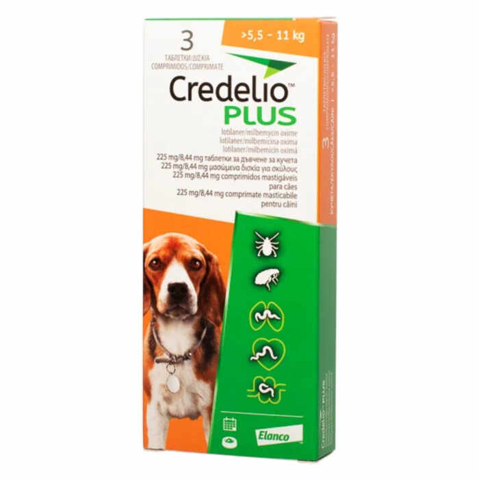 Credelio Plus 225 mg caini (5.5 - 11 kg) - 3 tablete
